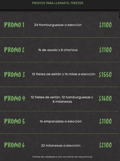 Promos para llenar el freezer